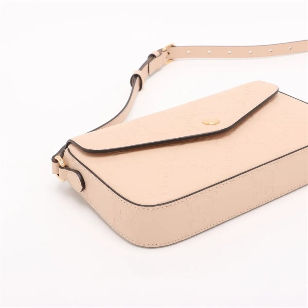 Sold Out ❌Gucci GG Super mini Leather Shoulder bag Beige 772794 - Picture 4 of 11